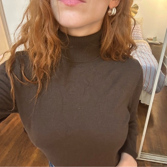 Vintage Pendleton Women's Olive Long Sleeve Turtleneck - Picture 2 of 8